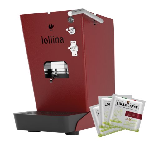 Lollina ESE POD-os kávégép piros + 40 db POD