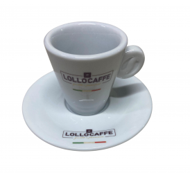Lollo Caffé Espresso csésze alátéttel, design '23 olasz porcelán